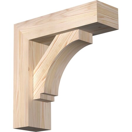 Ekena Millwork Imperial Block Smooth Bracket w/ Offset Brace, Douglas Fir, 5 1/2"W x 18"D x 18"H BKT0604X18X18IMP05SDF